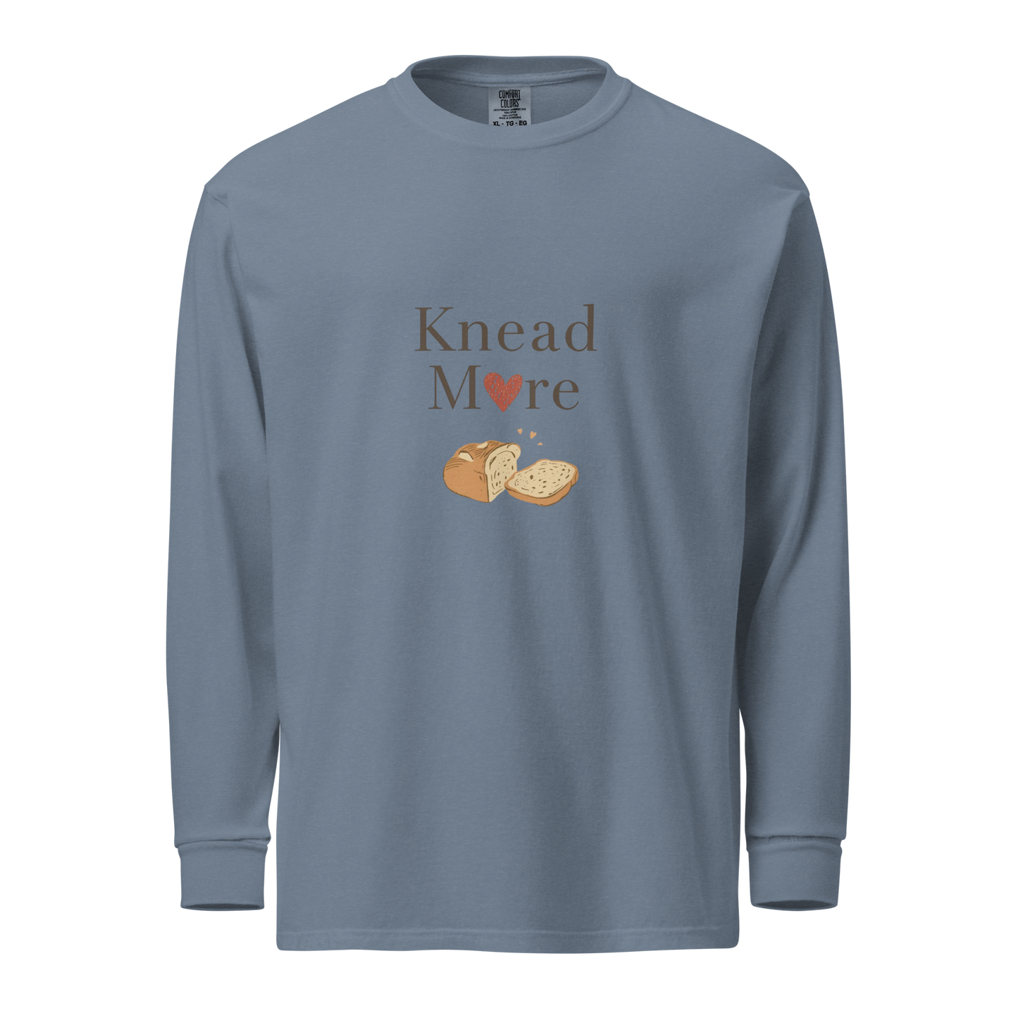 Knead More Love | Garment-dyed heavyweight long-sleeve shirt Blue Jean Apparel > Long Sleeve Shirts ZomaModa