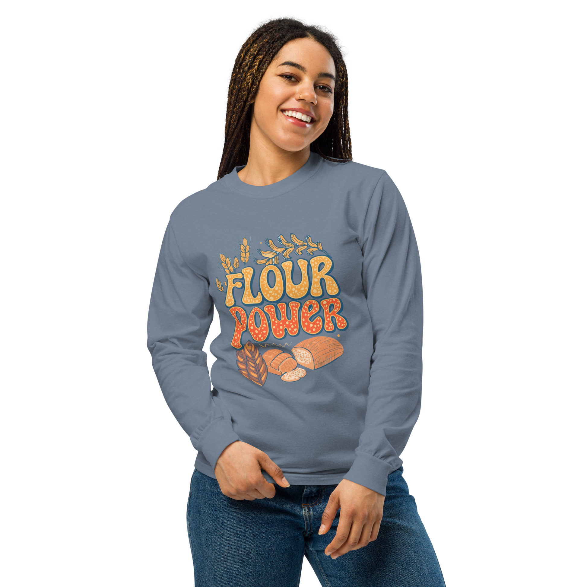 Flour Power | Garment-dyed heavyweight long-sleeve shirt Apparel > Long Sleeve Shirts ZomaModa