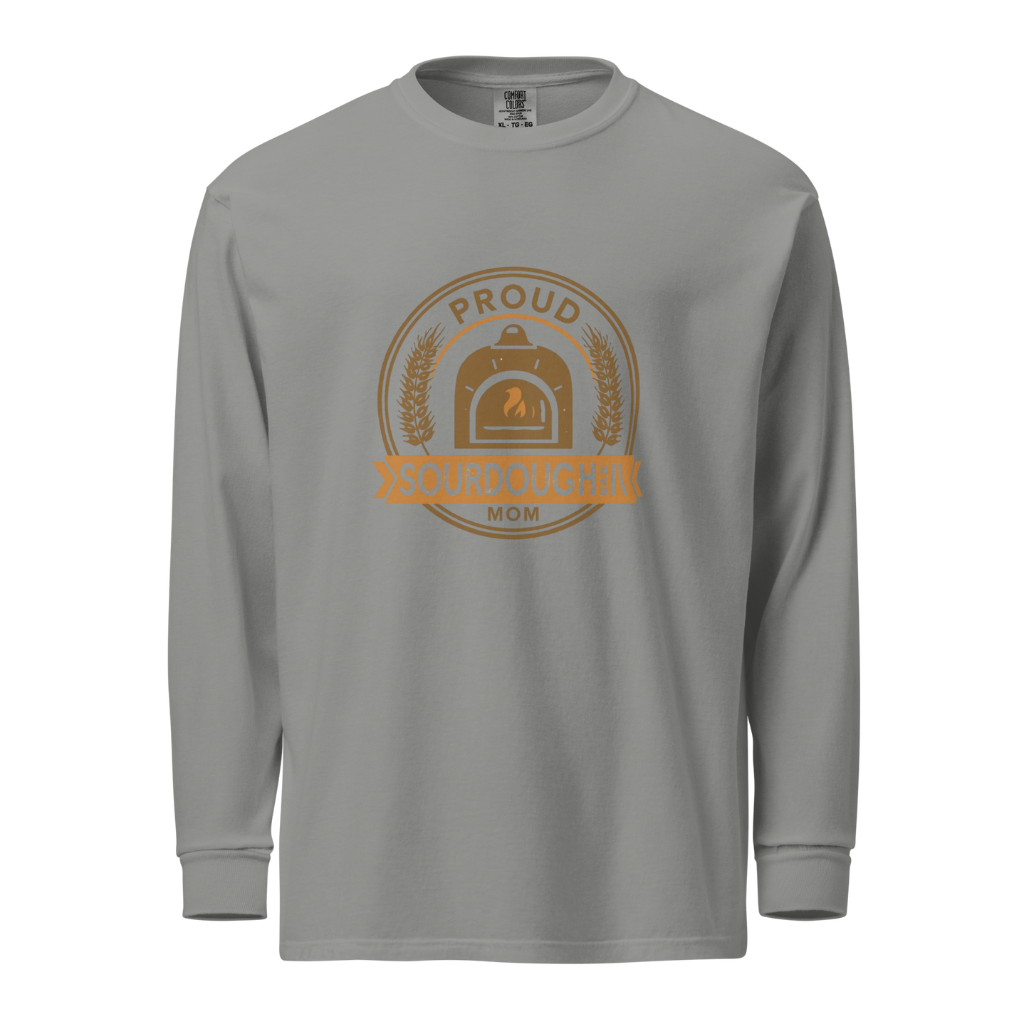 Sourdough Mom | Garment-dyed heavyweight long-sleeve shirt Grey Apparel > Long Sleeve Shirts ZomaModa