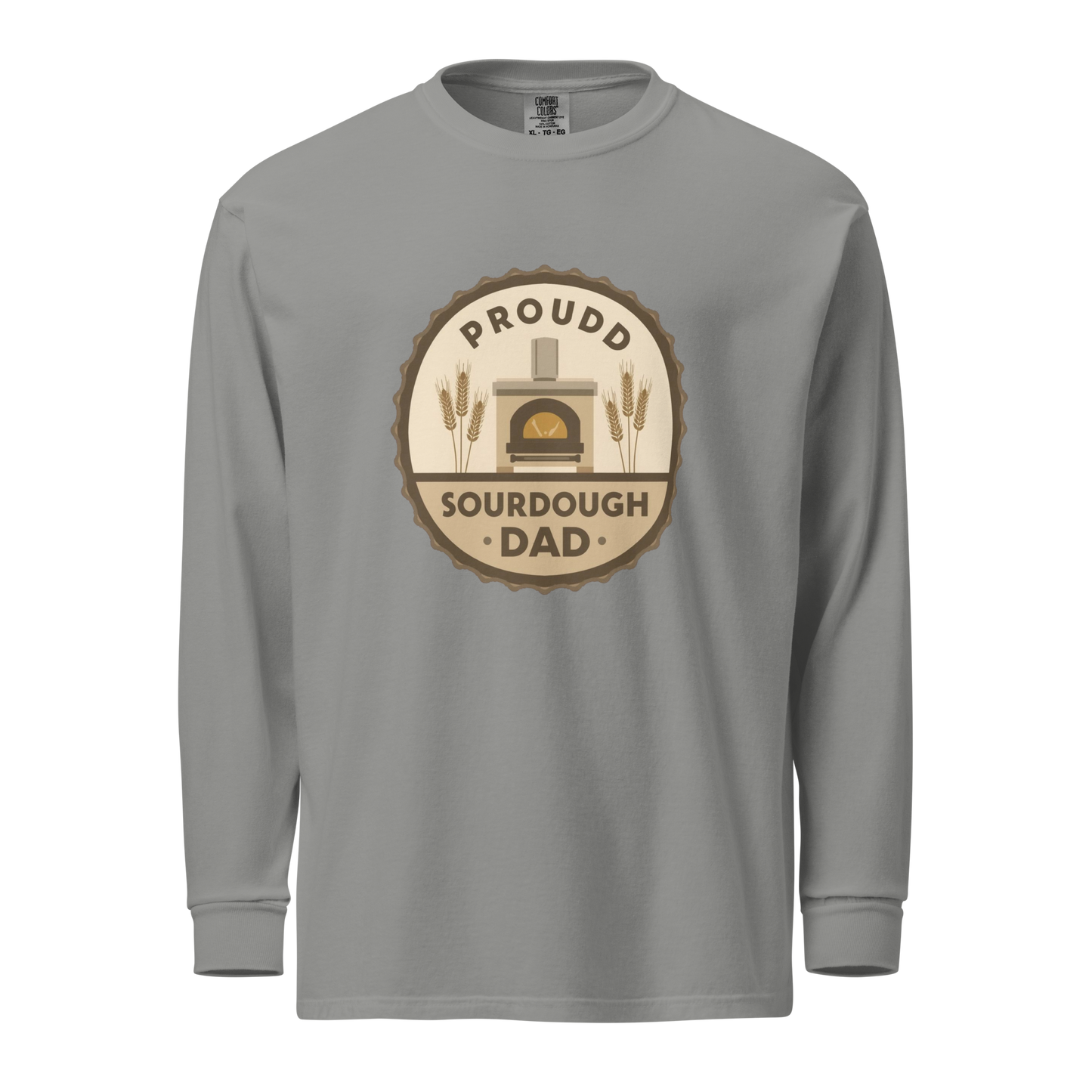Sourdough Dad | Garment-dyed heavyweight long-sleeve shirt Grey Apparel > Long Sleeve Shirts ZomaModa