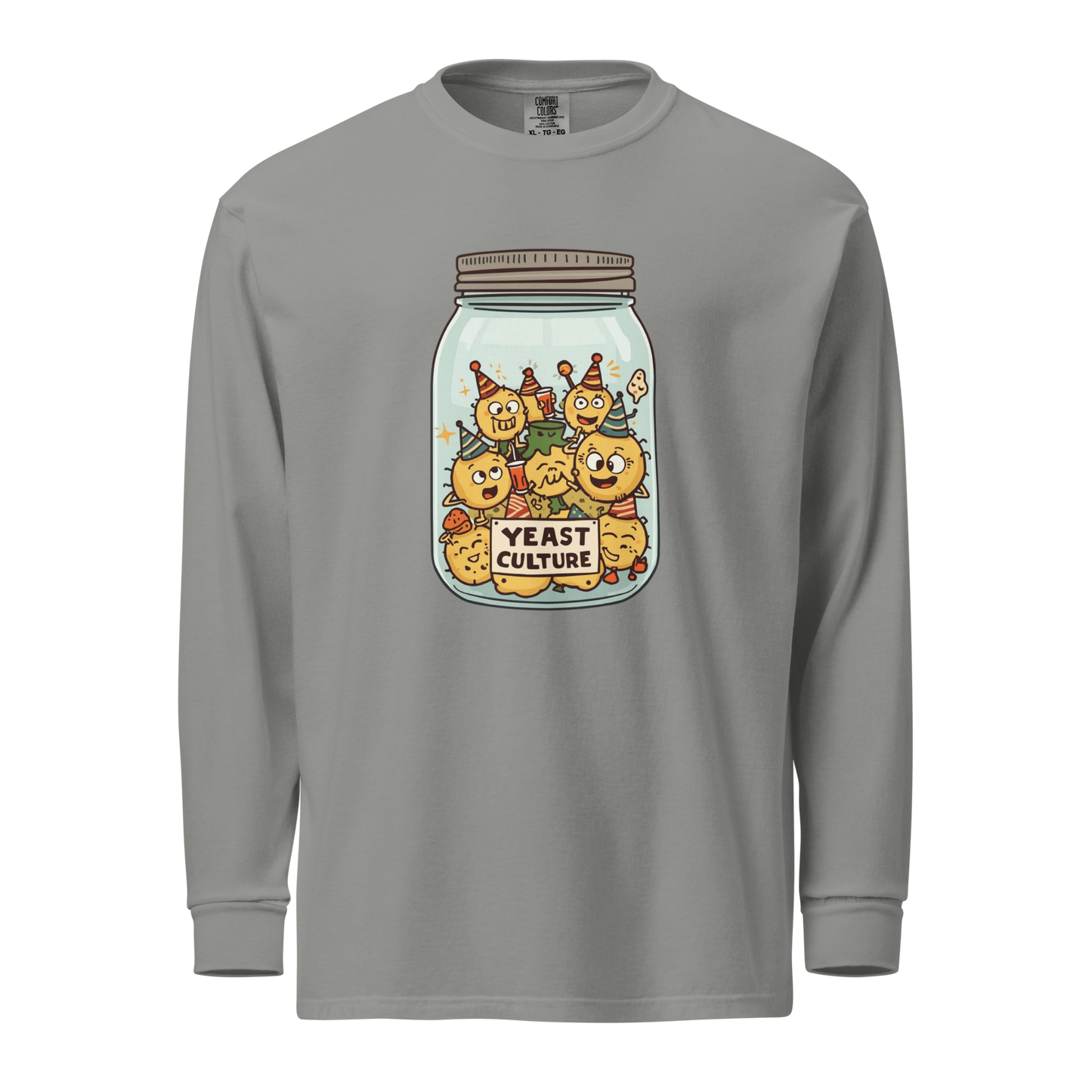 Wild Yeast, Wild Life | Garment-dyed heavyweight long-sleeve shirt Grey Apparel > Long Sleeve Shirts ZomaModa
