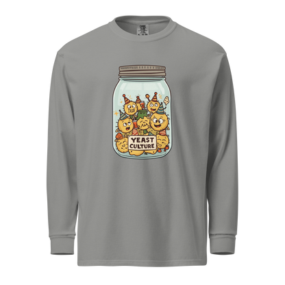Wild Yeast, Wild Life | Garment-dyed heavyweight long-sleeve shirt Grey Apparel > Long Sleeve Shirts ZomaModa