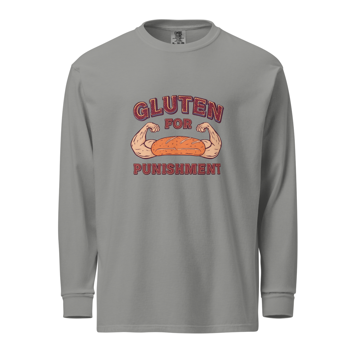 Gluten for Punishment | Garment-dyed heavyweight long-sleeve shirt Grey Apparel > Long Sleeve Shirts ZomaModa
