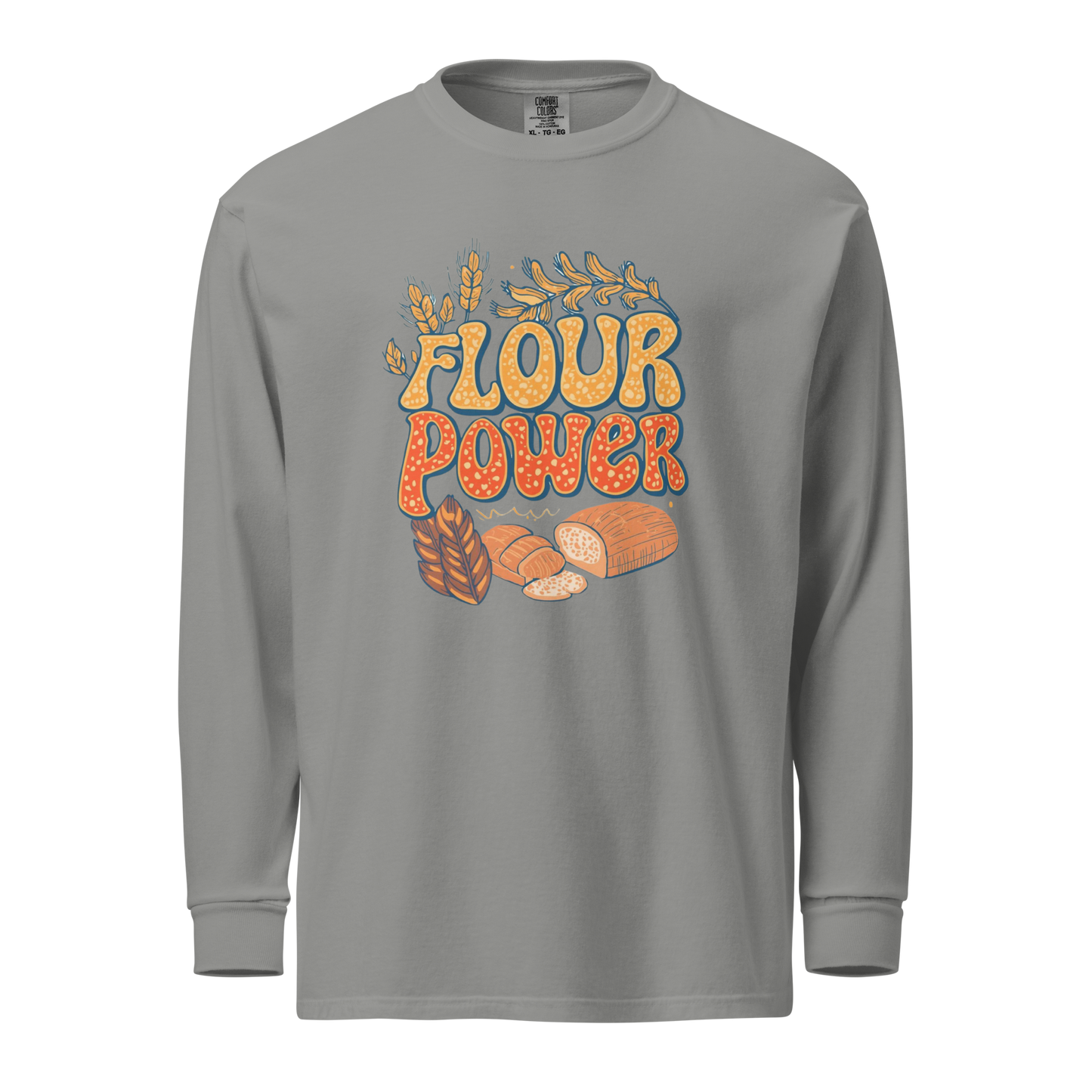 Flour Power | Garment-dyed heavyweight long-sleeve shirt Grey Apparel > Long Sleeve Shirts ZomaModa