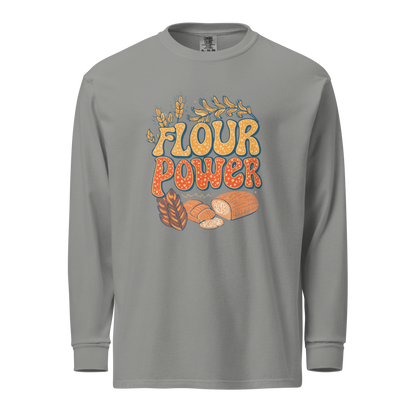 Flour Power | Garment-dyed heavyweight long-sleeve shirt Grey Apparel > Long Sleeve Shirts ZomaModa