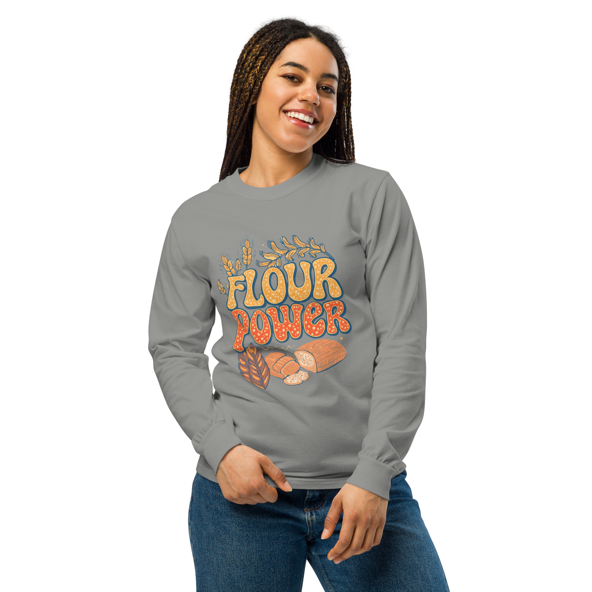 Flour Power | Garment-dyed heavyweight long-sleeve shirt Apparel > Long Sleeve Shirts ZomaModa