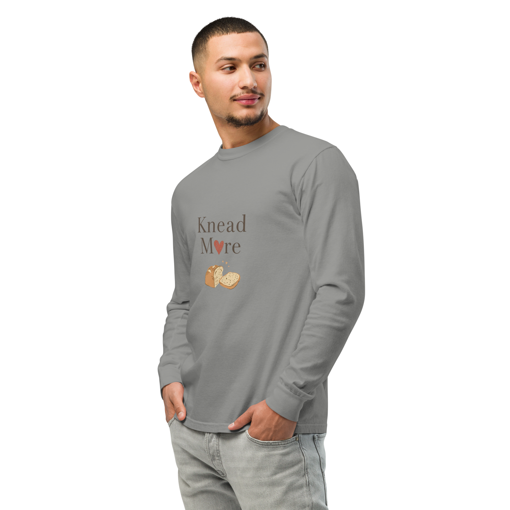 Knead More Love | Garment-dyed heavyweight long-sleeve shirt Apparel > Long Sleeve Shirts ZomaModa