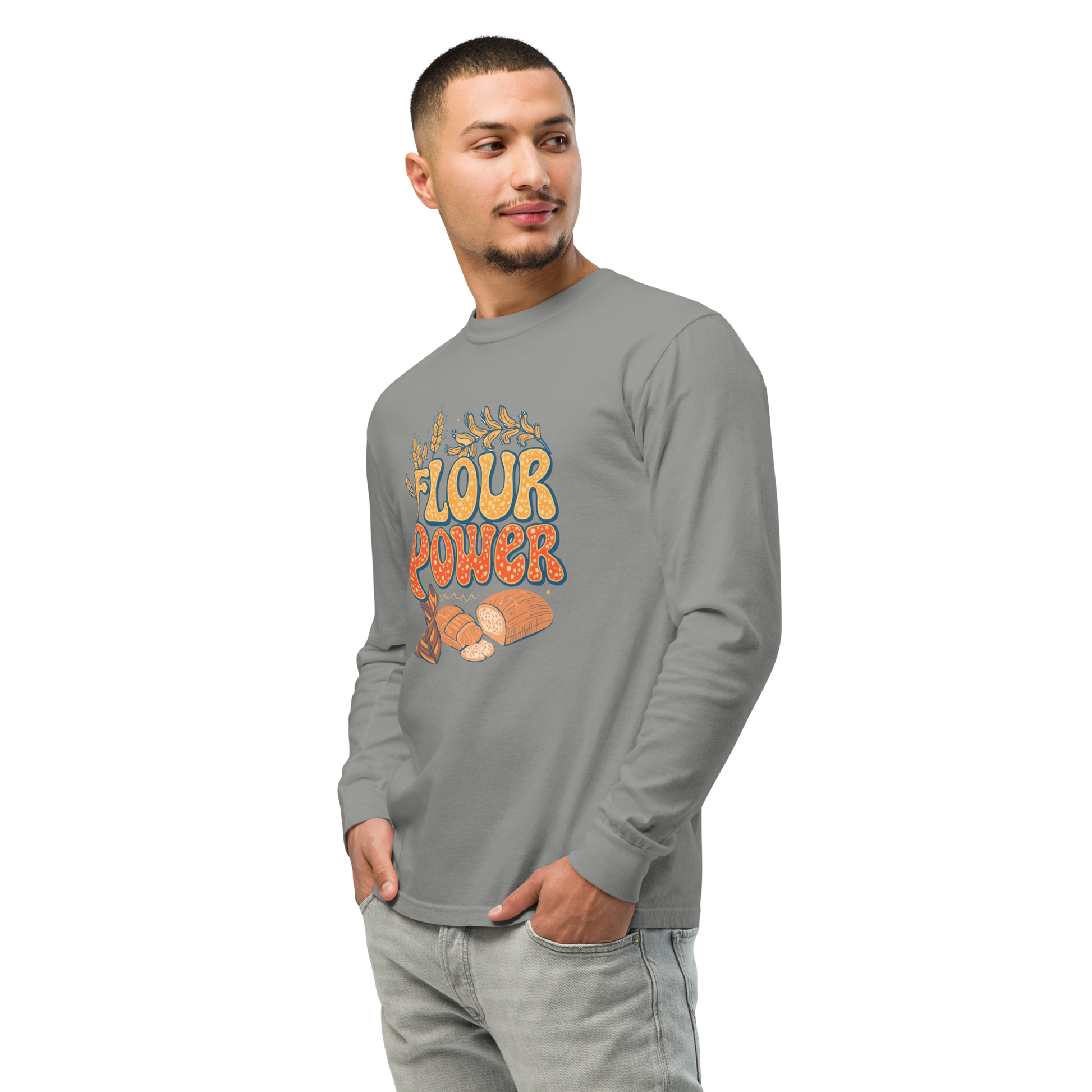 Flour Power | Garment-dyed heavyweight long-sleeve shirt Apparel > Long Sleeve Shirts ZomaModa