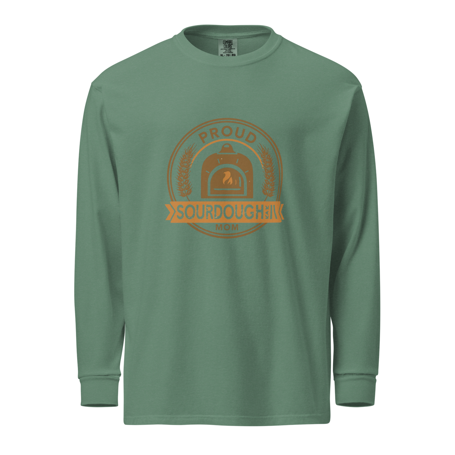 Sourdough Mom | Garment-dyed heavyweight long-sleeve shirt Light Green Apparel > Long Sleeve Shirts ZomaModa