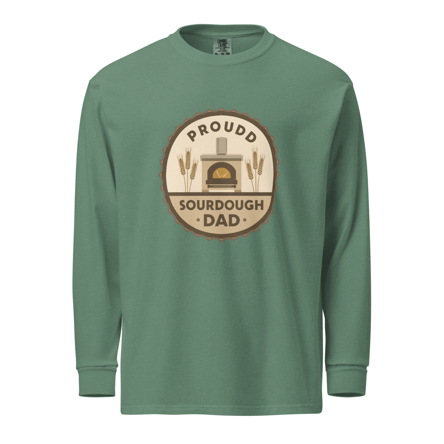 Sourdough Dad | Garment-dyed heavyweight long-sleeve shirt Light Green Apparel > Long Sleeve Shirts ZomaModa
