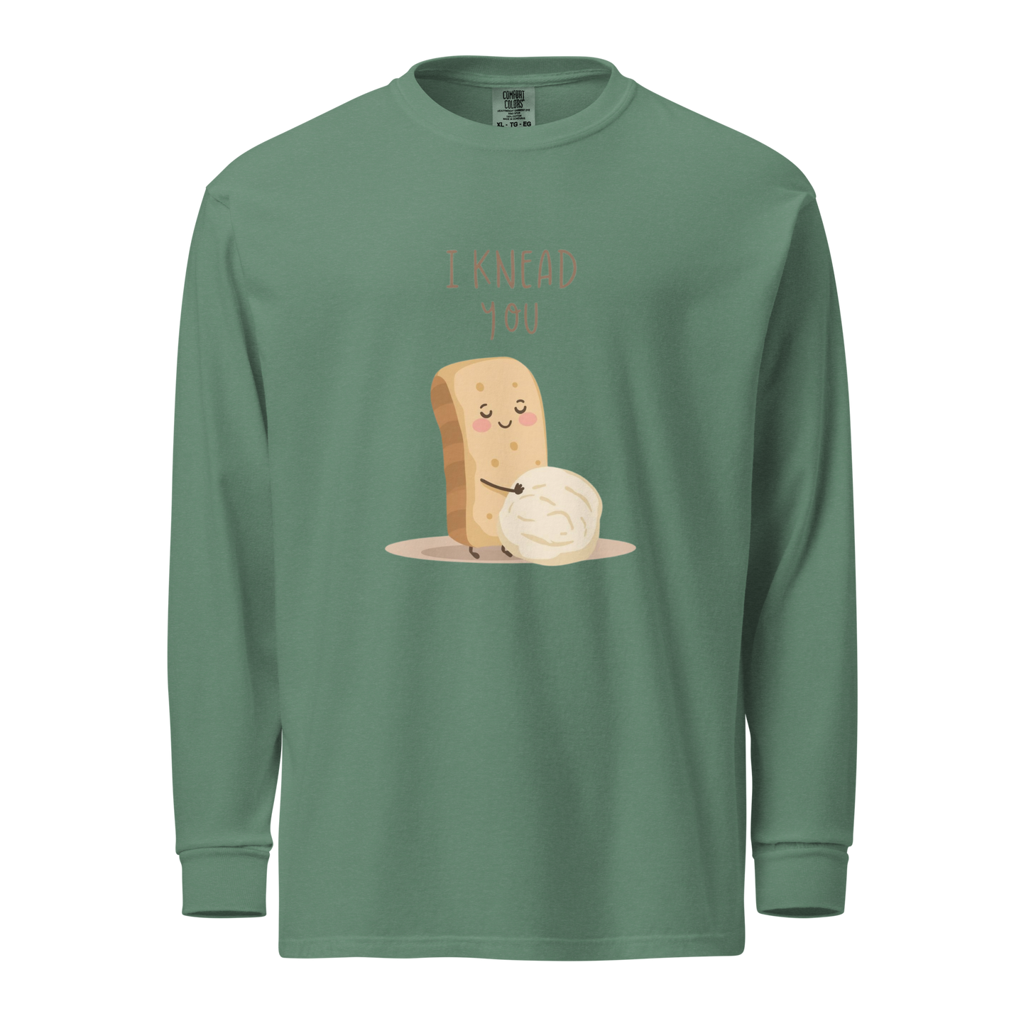 I Knead You | Garment-dyed heavyweight long-sleeve shirt Light Green Apparel > Long Sleeve Shirts ZomaModa