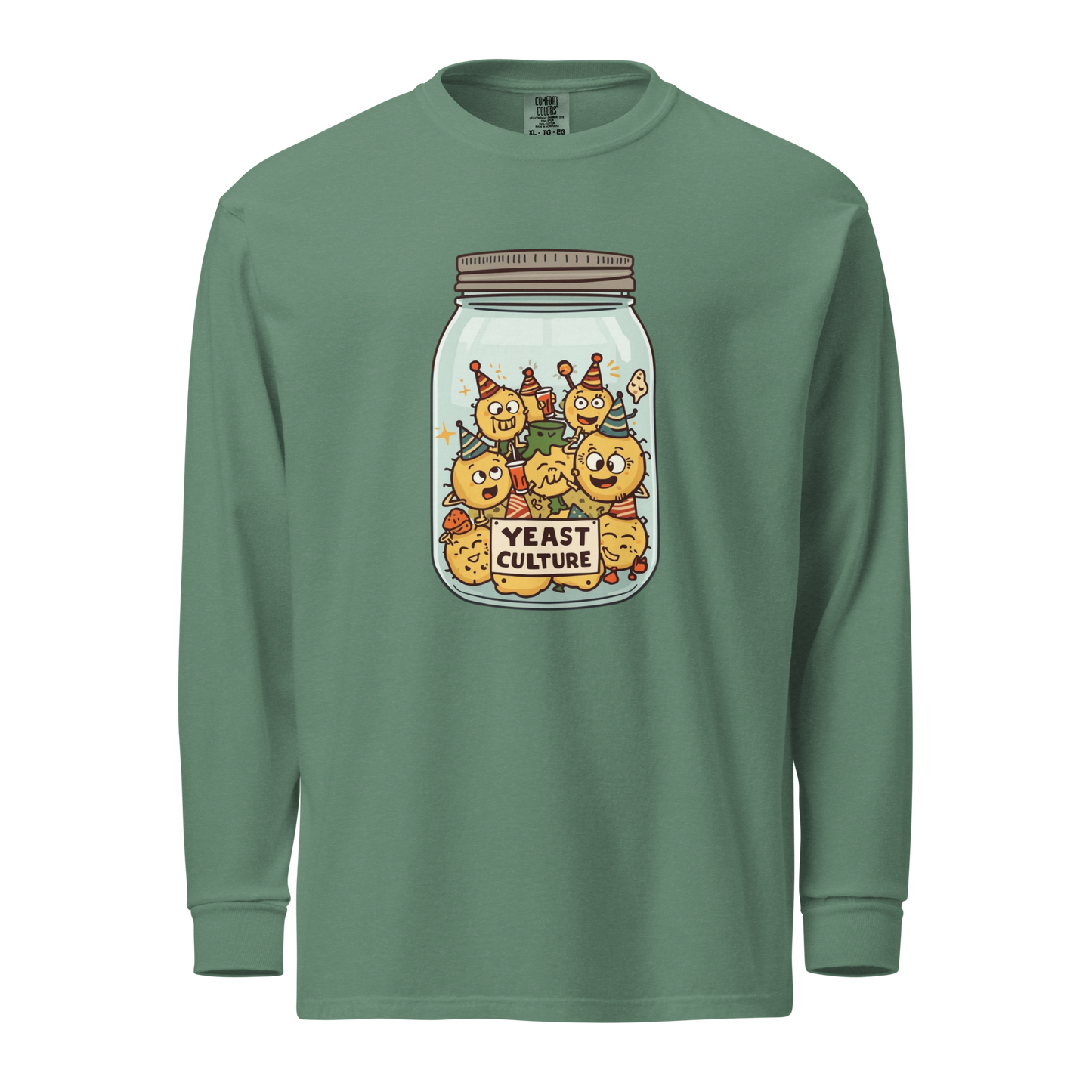 Wild Yeast, Wild Life | Garment-dyed heavyweight long-sleeve shirt Light Green Apparel > Long Sleeve Shirts ZomaModa