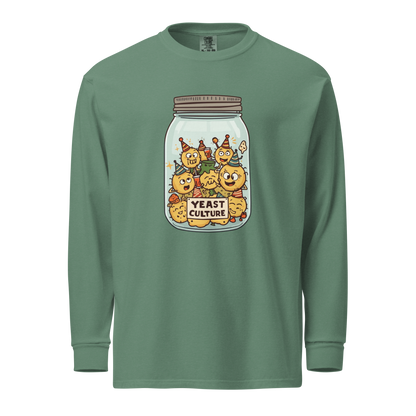 Wild Yeast, Wild Life | Garment-dyed heavyweight long-sleeve shirt Light Green Apparel > Long Sleeve Shirts ZomaModa