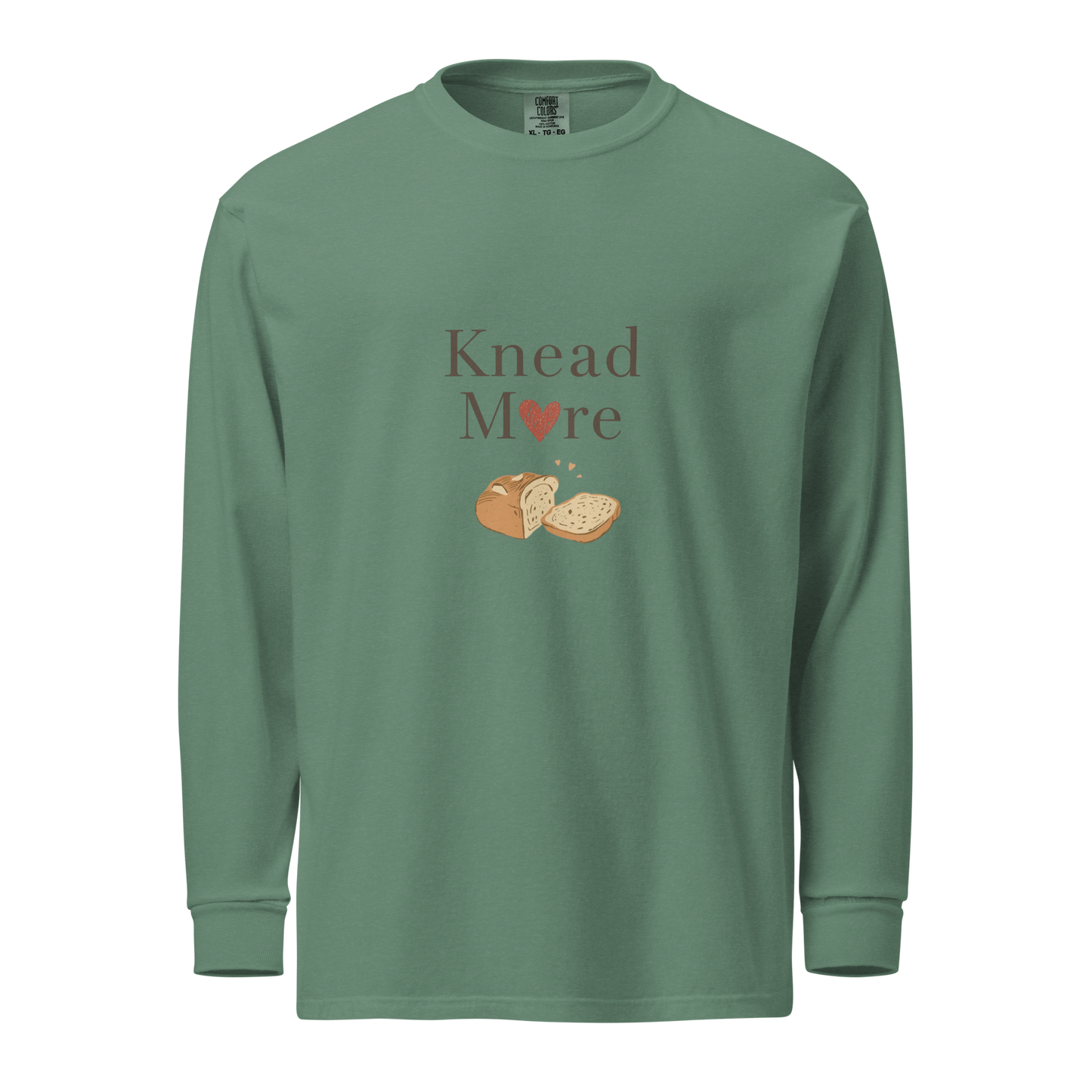 Knead More Love | Garment-dyed heavyweight long-sleeve shirt Light Green Apparel > Long Sleeve Shirts ZomaModa