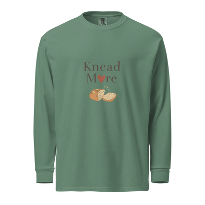 Knead More Love | Garment-dyed heavyweight long-sleeve shirt Light Green Apparel > Long Sleeve Shirts ZomaModa
