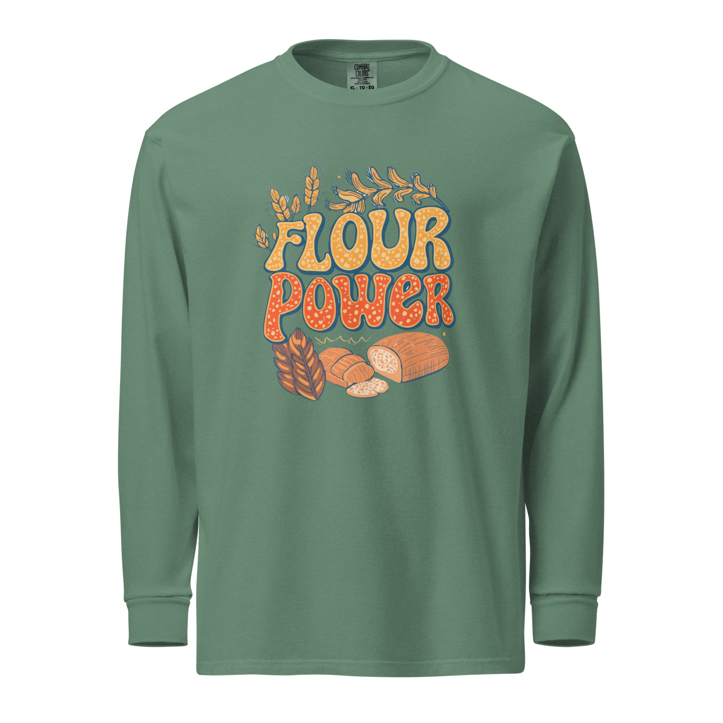 Flour Power | Garment-dyed heavyweight long-sleeve shirt Light Green Apparel > Long Sleeve Shirts ZomaModa