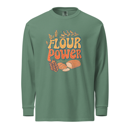Flour Power | Garment-dyed heavyweight long-sleeve shirt Light Green Apparel > Long Sleeve Shirts ZomaModa