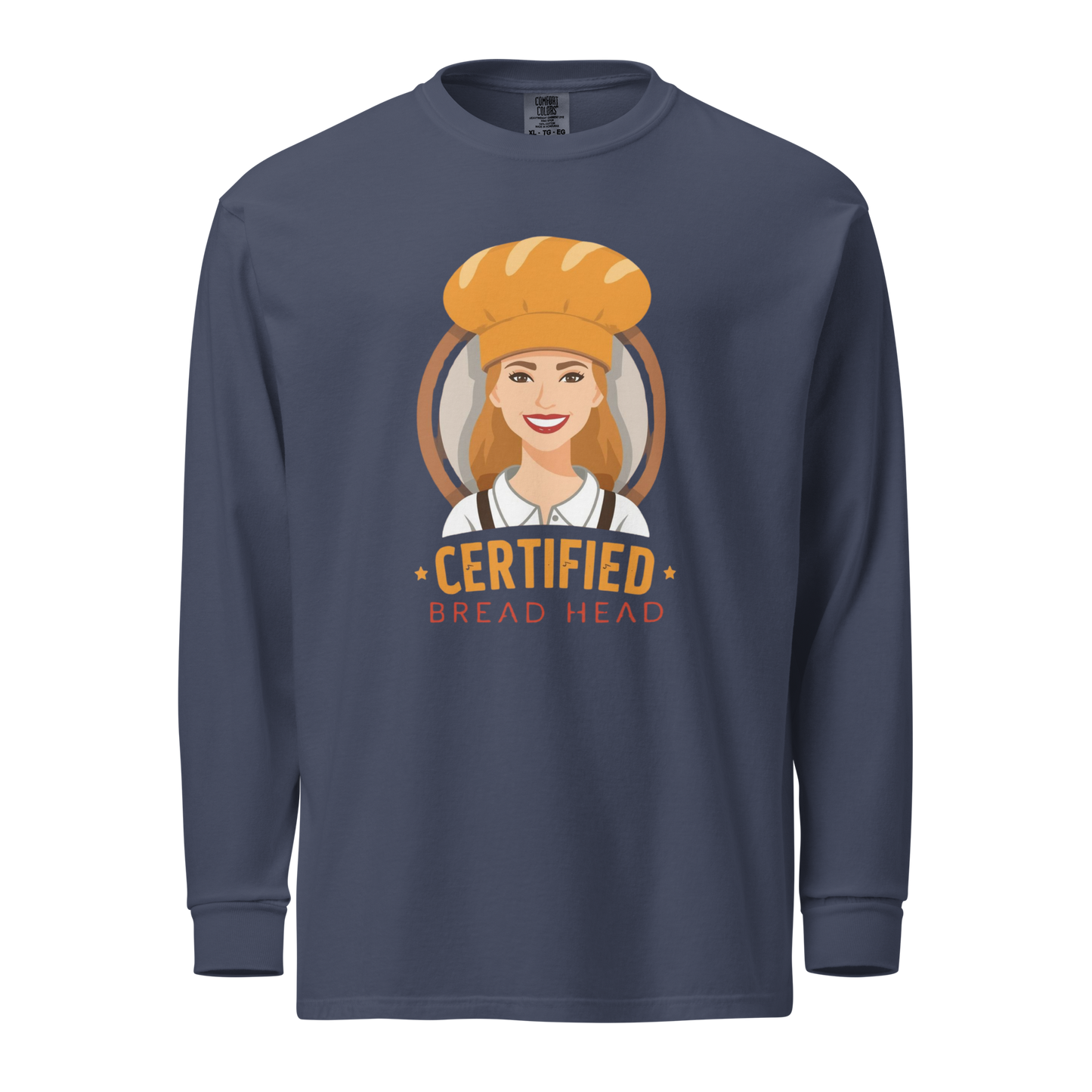 Certified Bread Head | Garment-dyed heavyweight long-sleeve shirt Navy Apparel > Long Sleeve Shirts ZomaModa