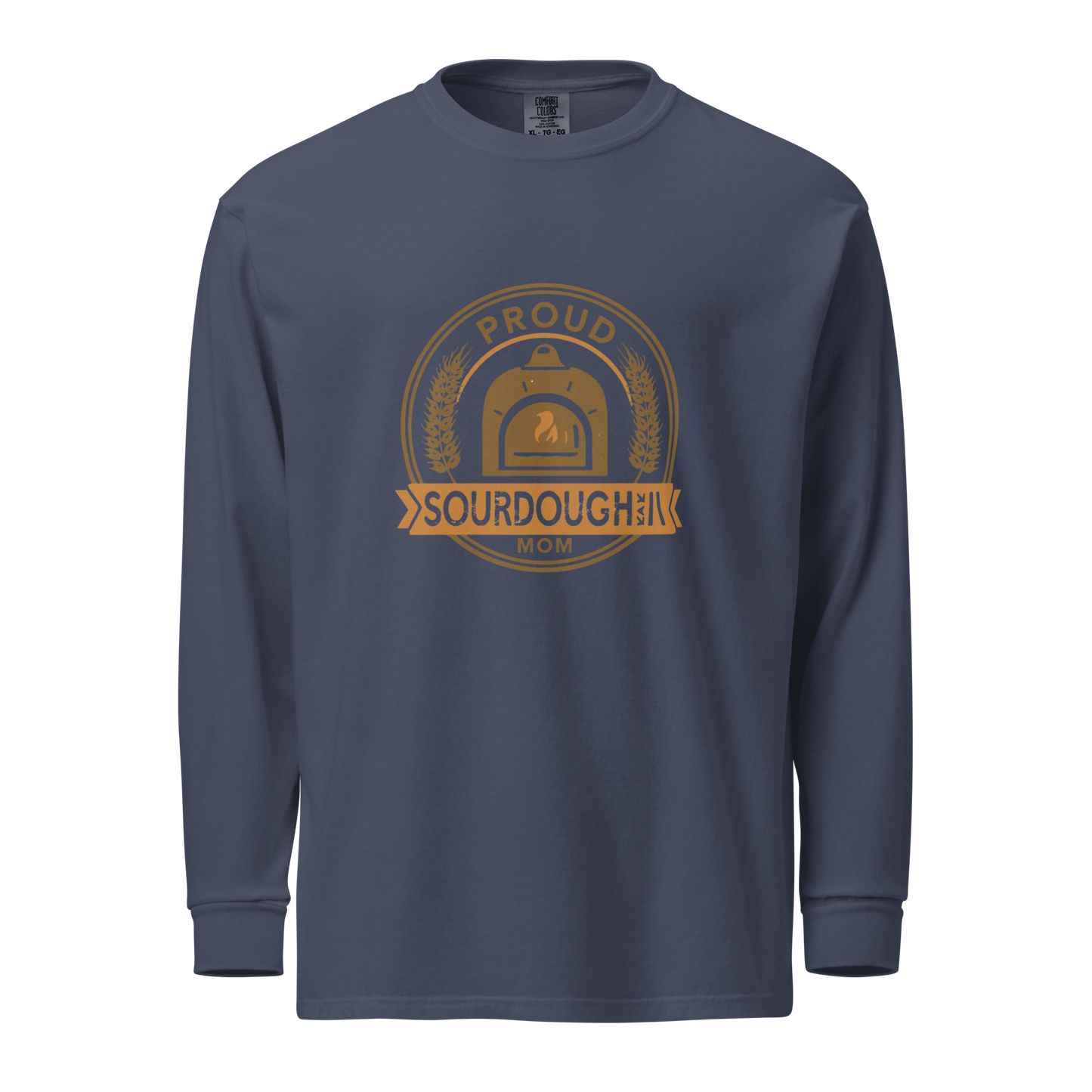 Sourdough Mom | Garment-dyed heavyweight long-sleeve shirt Navy Apparel > Long Sleeve Shirts ZomaModa
