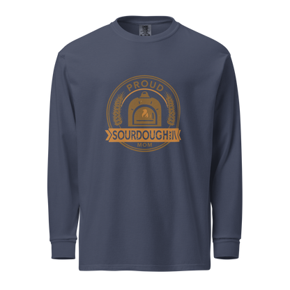 Sourdough Mom | Garment-dyed heavyweight long-sleeve shirt Navy Apparel > Long Sleeve Shirts ZomaModa