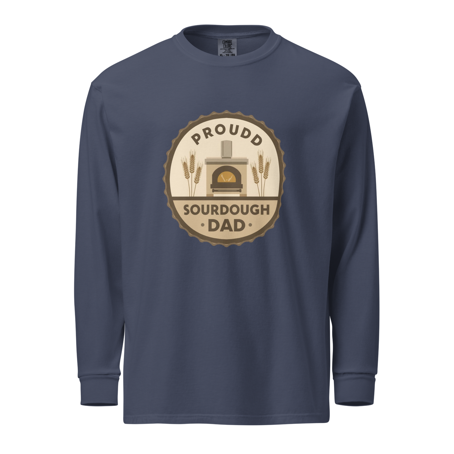 Sourdough Dad | Garment-dyed heavyweight long-sleeve shirt Navy Apparel > Long Sleeve Shirts ZomaModa