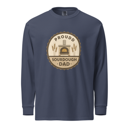 Sourdough Dad | Garment-dyed heavyweight long-sleeve shirt Navy Apparel > Long Sleeve Shirts ZomaModa