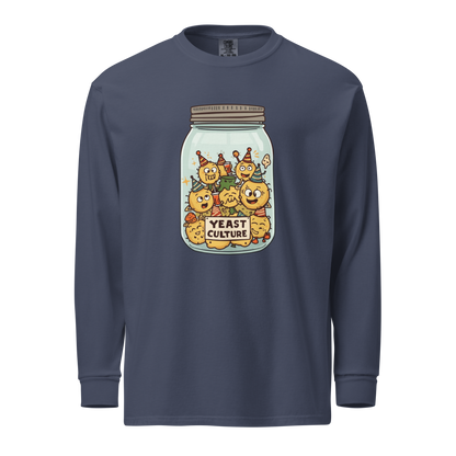 Wild Yeast, Wild Life | Garment-dyed heavyweight long-sleeve shirt Navy Apparel > Long Sleeve Shirts ZomaModa