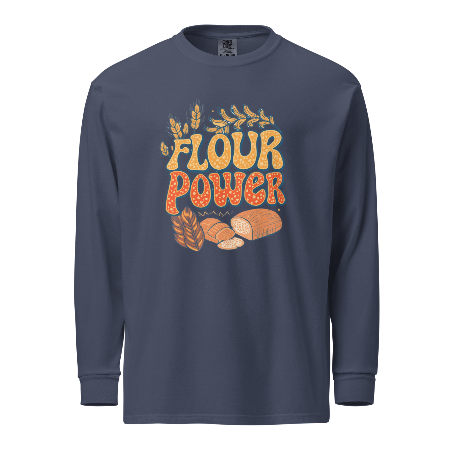 Flour Power | Garment-dyed heavyweight long-sleeve shirt Navy Apparel > Long Sleeve Shirts ZomaModa