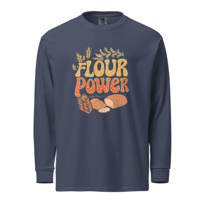 Flour Power | Garment-dyed heavyweight long-sleeve shirt Navy Apparel > Long Sleeve Shirts ZomaModa