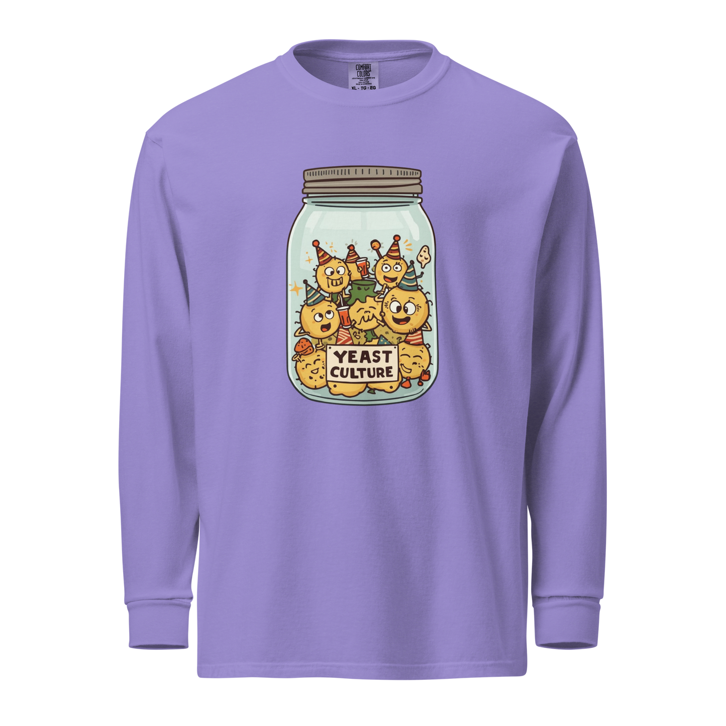 Wild Yeast, Wild Life | Garment-dyed heavyweight long-sleeve shirt Violet Apparel > Long Sleeve Shirts ZomaModa