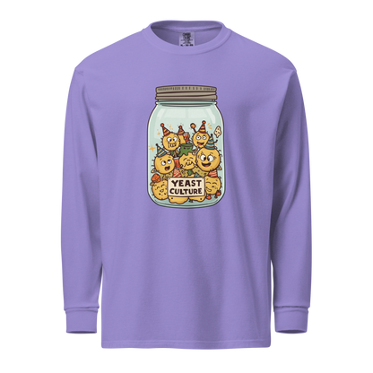 Wild Yeast, Wild Life | Garment-dyed heavyweight long-sleeve shirt Violet Apparel > Long Sleeve Shirts ZomaModa