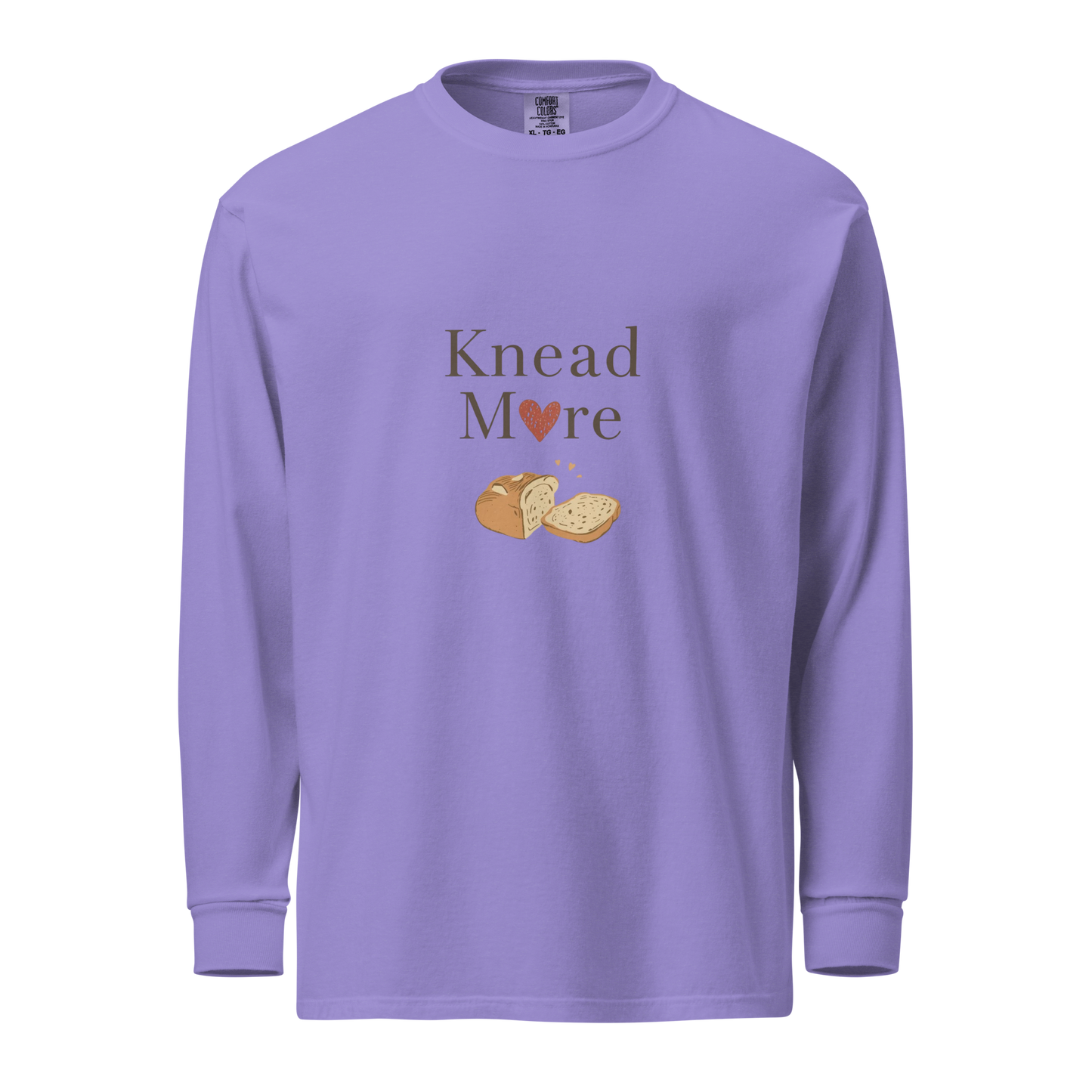 Knead More Love | Garment-dyed heavyweight long-sleeve shirt Violet Apparel > Long Sleeve Shirts ZomaModa