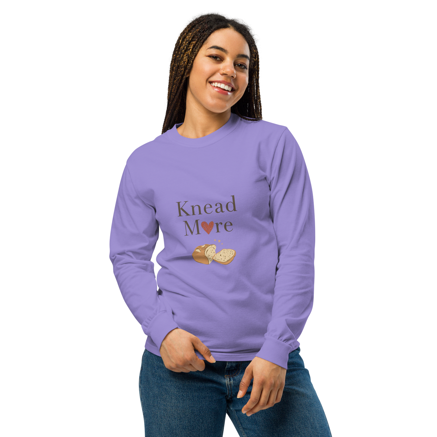 Knead More Love | Garment-dyed heavyweight long-sleeve shirt Apparel > Long Sleeve Shirts ZomaModa