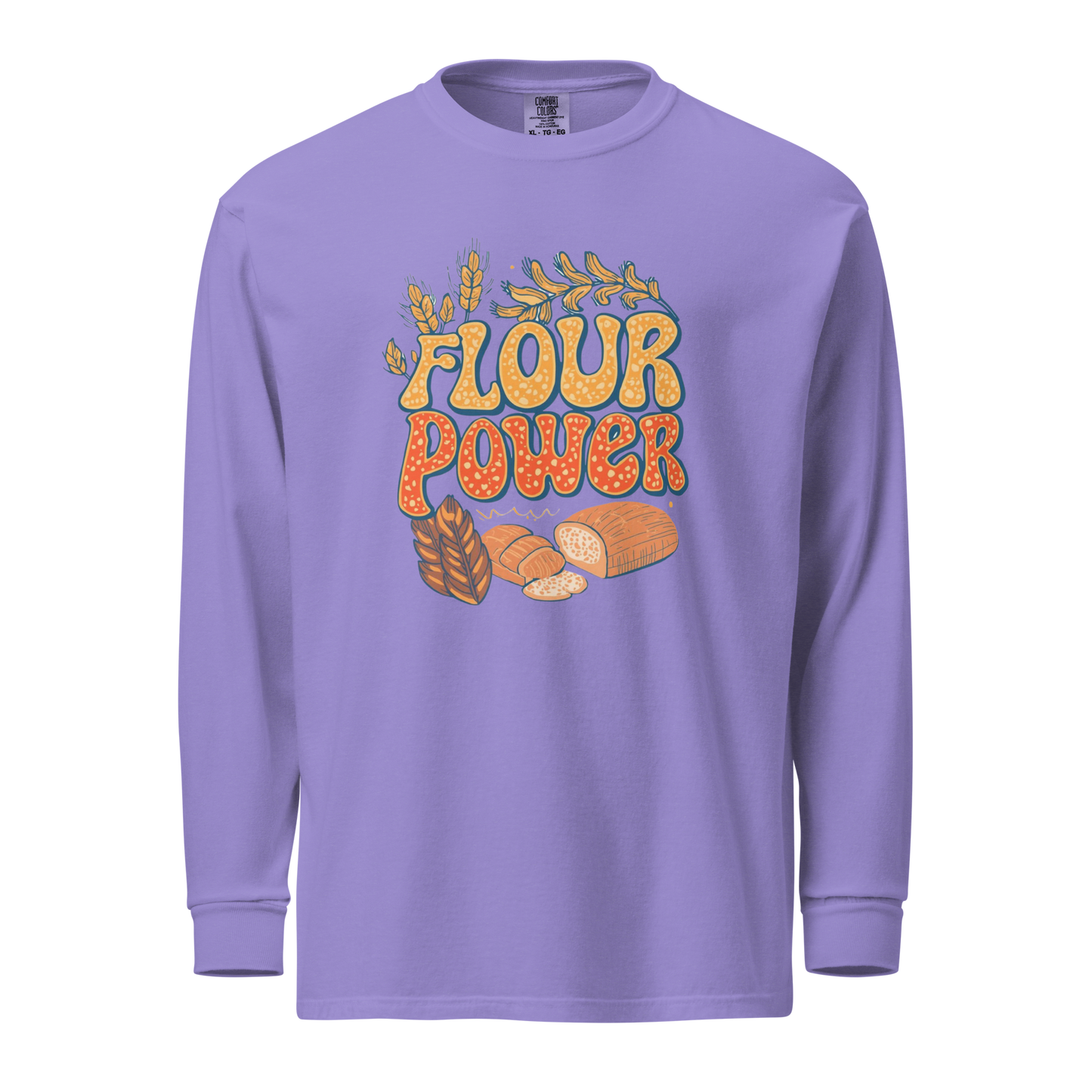 Flour Power | Garment-dyed heavyweight long-sleeve shirt Violet Apparel > Long Sleeve Shirts ZomaModa