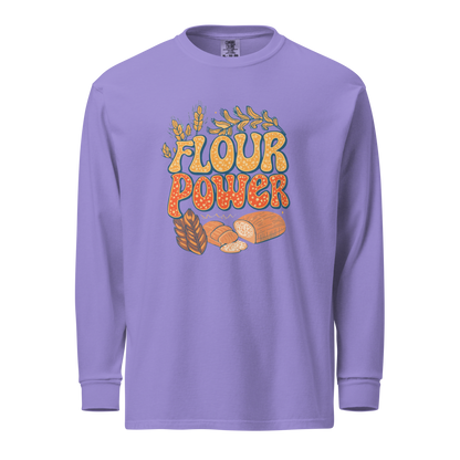 Flour Power | Garment-dyed heavyweight long-sleeve shirt Violet Apparel > Long Sleeve Shirts ZomaModa