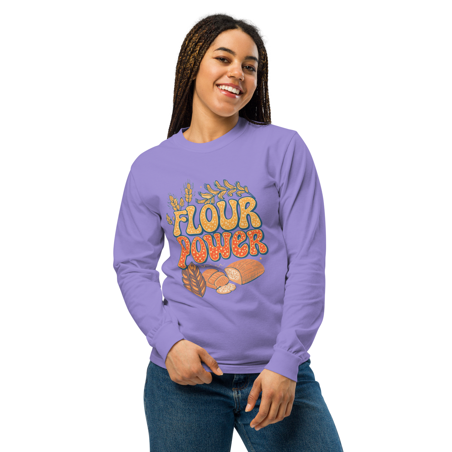Flour Power | Garment-dyed heavyweight long-sleeve shirt Apparel > Long Sleeve Shirts ZomaModa