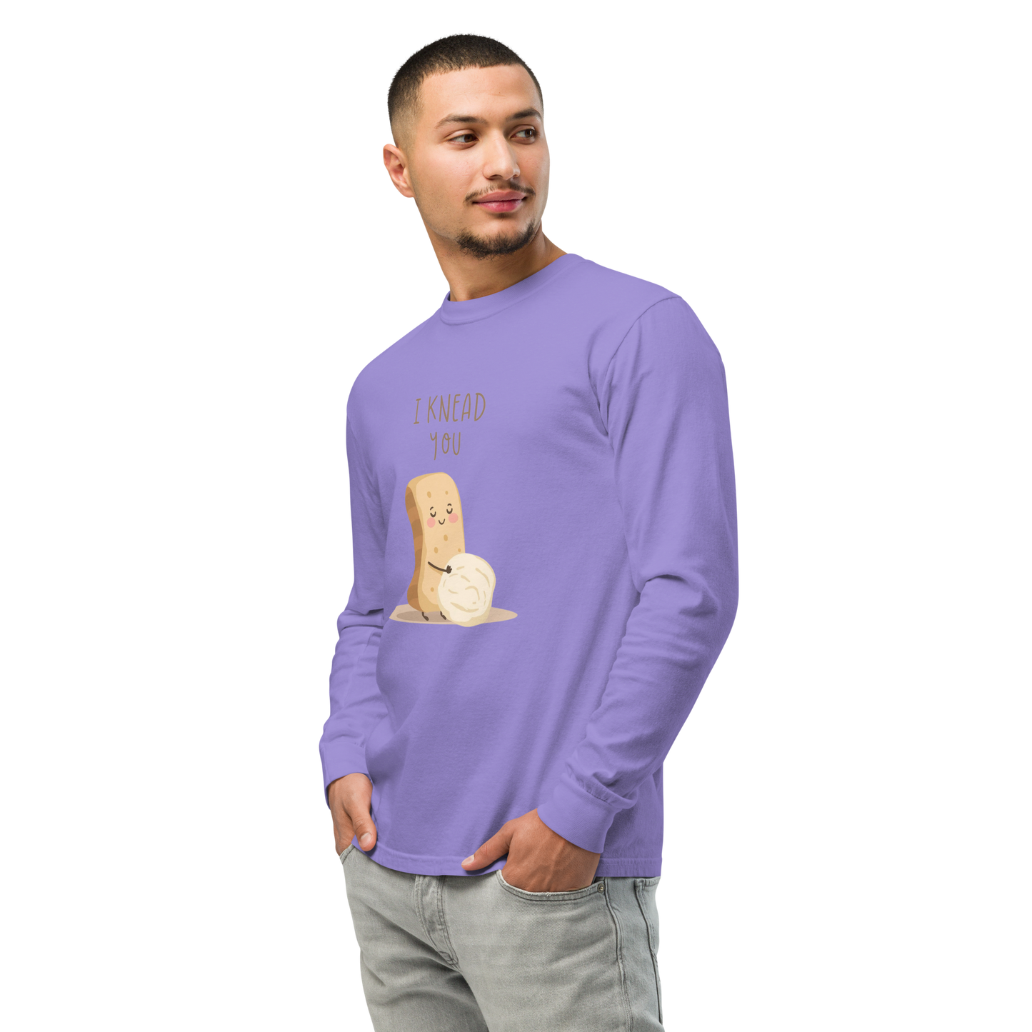 I Knead You | Garment-dyed heavyweight long-sleeve shirt Violet Apparel > Long Sleeve Shirts ZomaModa