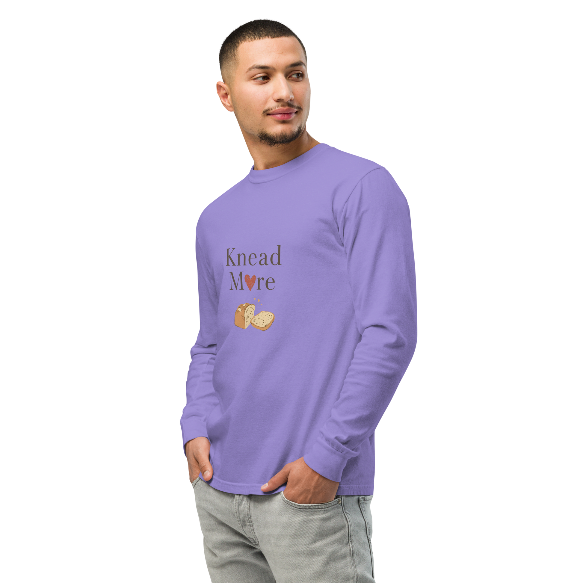 Knead More Love | Garment-dyed heavyweight long-sleeve shirt Apparel > Long Sleeve Shirts ZomaModa