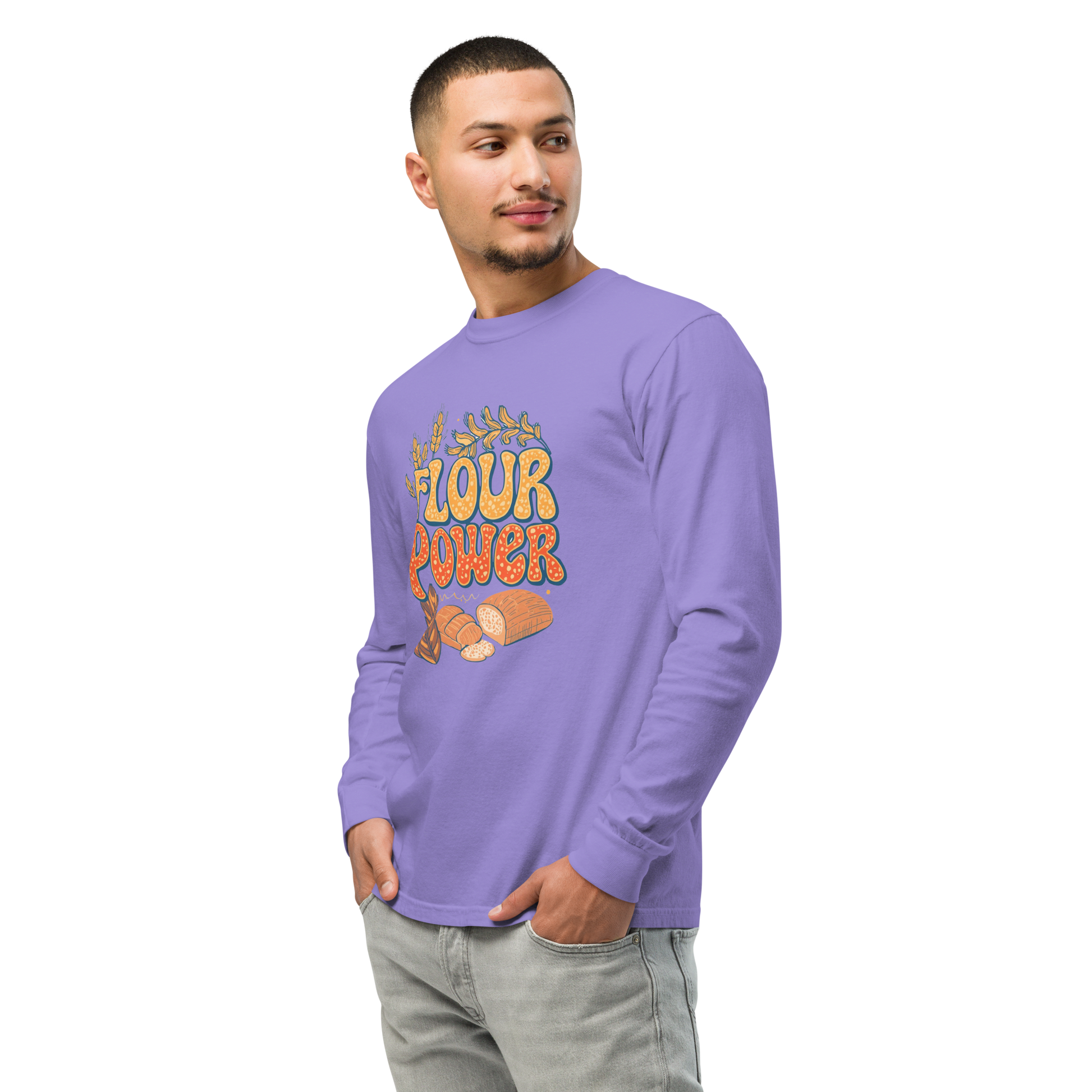 Flour Power | Garment-dyed heavyweight long-sleeve shirt Apparel > Long Sleeve Shirts ZomaModa