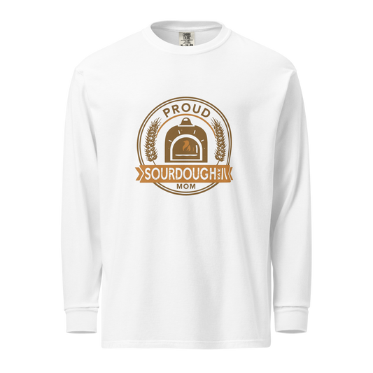 Sourdough Mom | Garment-dyed heavyweight long-sleeve shirt White Apparel > Long Sleeve Shirts ZomaModa