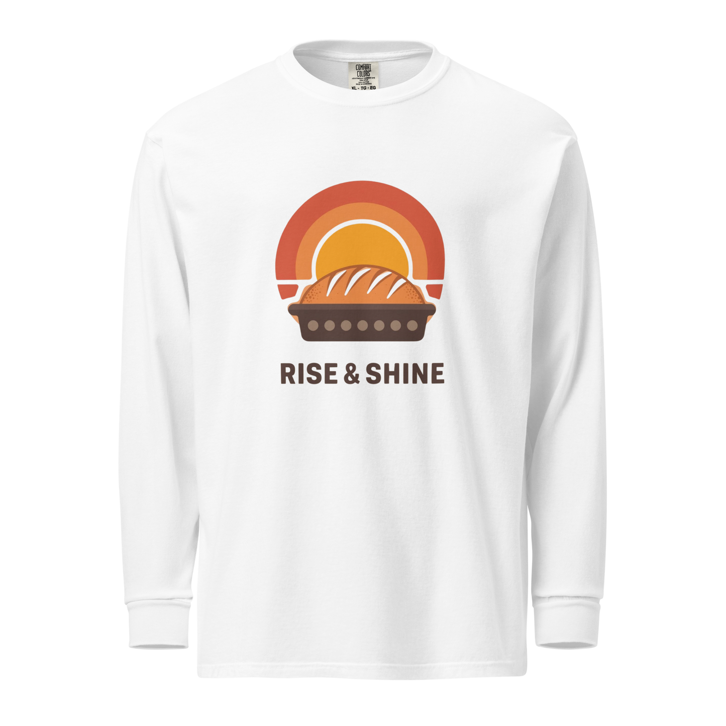 Rise & Shine | Garment-dyed heavyweight long-sleeve shirt White Apparel > Long Sleeve Shirts ZomaModa