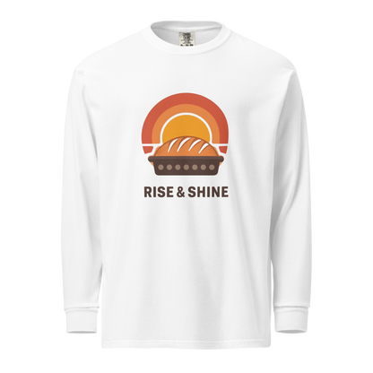 Rise & Shine | Garment-dyed heavyweight long-sleeve shirt White Apparel > Long Sleeve Shirts ZomaModa
