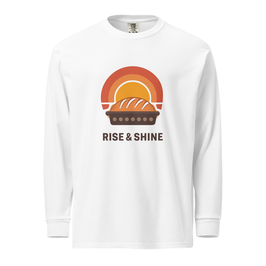 Rise & Shine | Garment-dyed heavyweight long-sleeve shirt White Apparel > Long Sleeve Shirts ZomaModa