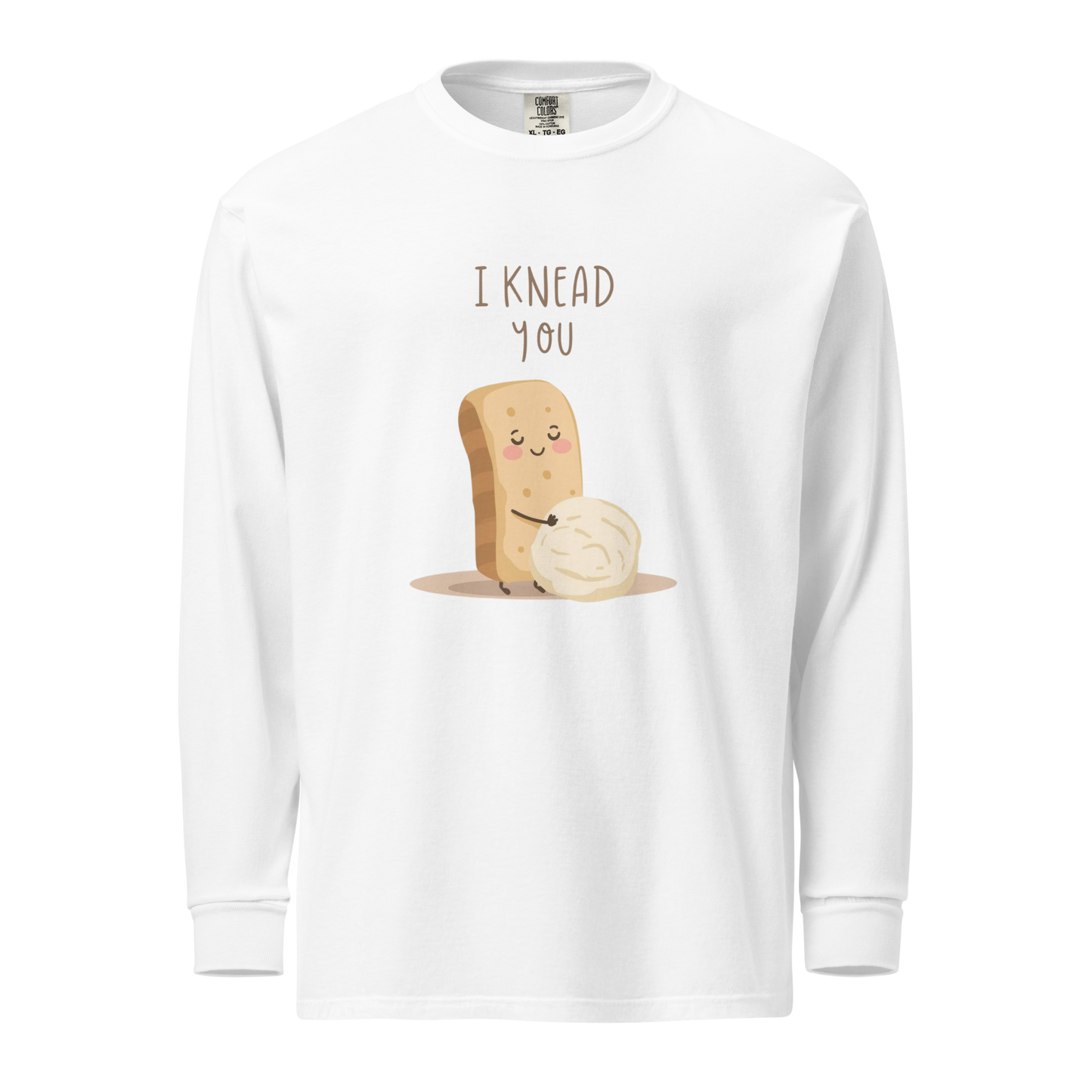 I Knead You | Garment-dyed heavyweight long-sleeve shirt White Apparel > Long Sleeve Shirts ZomaModa