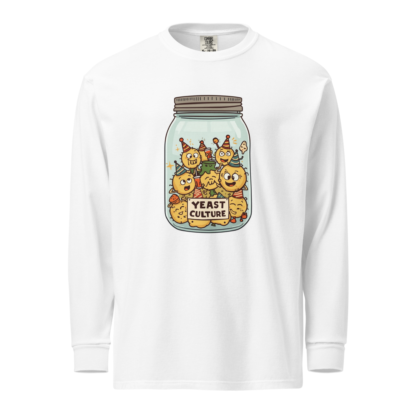 Wild Yeast, Wild Life | Garment-dyed heavyweight long-sleeve shirt White Apparel > Long Sleeve Shirts ZomaModa