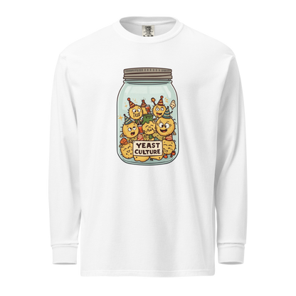 Wild Yeast, Wild Life | Garment-dyed heavyweight long-sleeve shirt White Apparel > Long Sleeve Shirts ZomaModa