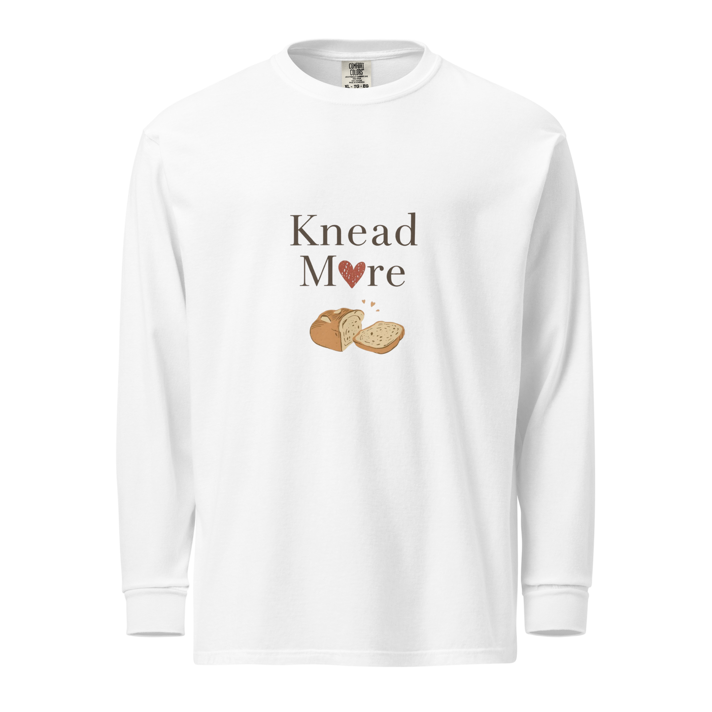 Knead More Love | Garment-dyed heavyweight long-sleeve shirt White Apparel > Long Sleeve Shirts ZomaModa