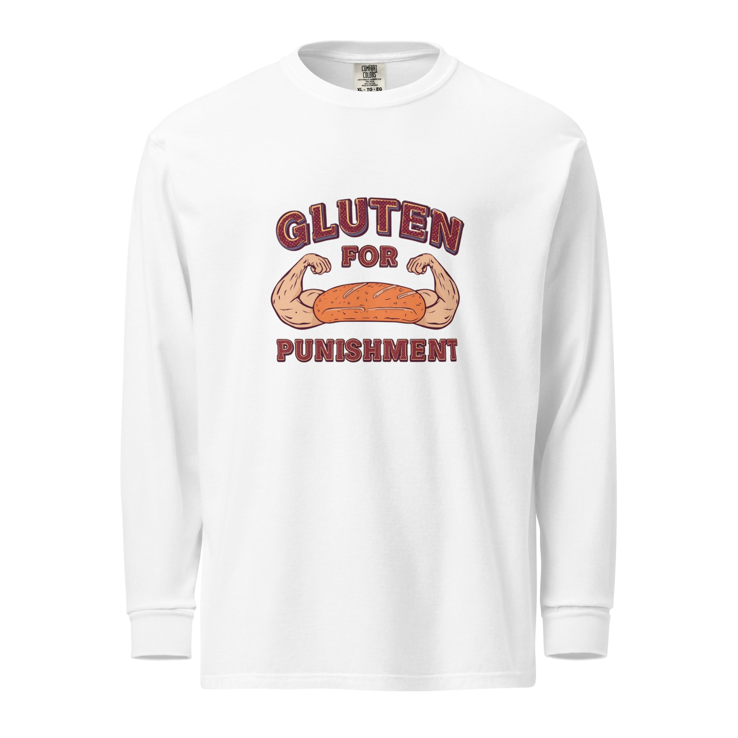 Gluten for Punishment | Garment-dyed heavyweight long-sleeve shirt White Apparel > Long Sleeve Shirts ZomaModa