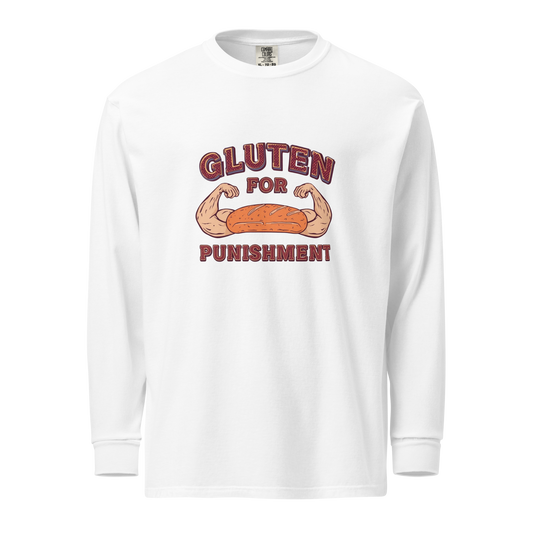 Gluten for Punishment | Garment-dyed heavyweight long-sleeve shirt White Apparel > Long Sleeve Shirts ZomaModa