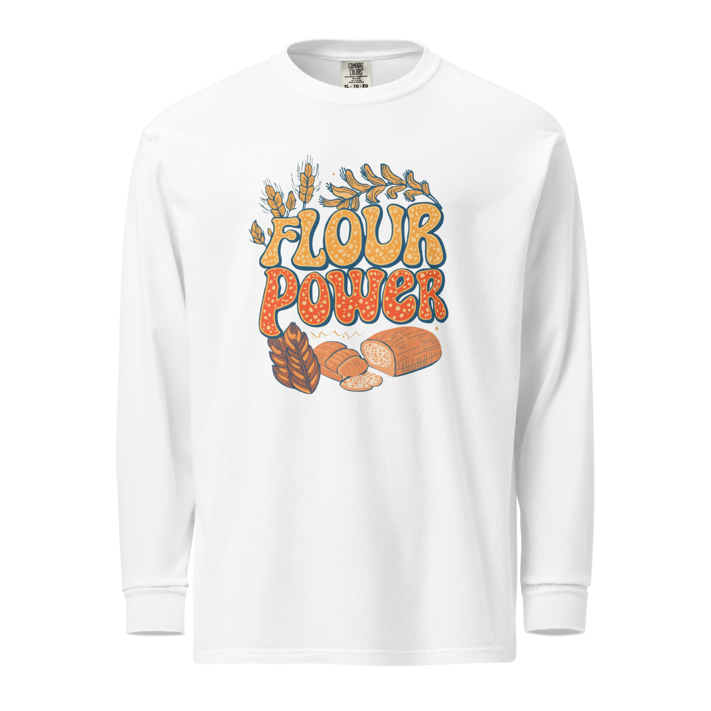 Flour Power | Garment-dyed heavyweight long-sleeve shirt White Apparel > Long Sleeve Shirts ZomaModa